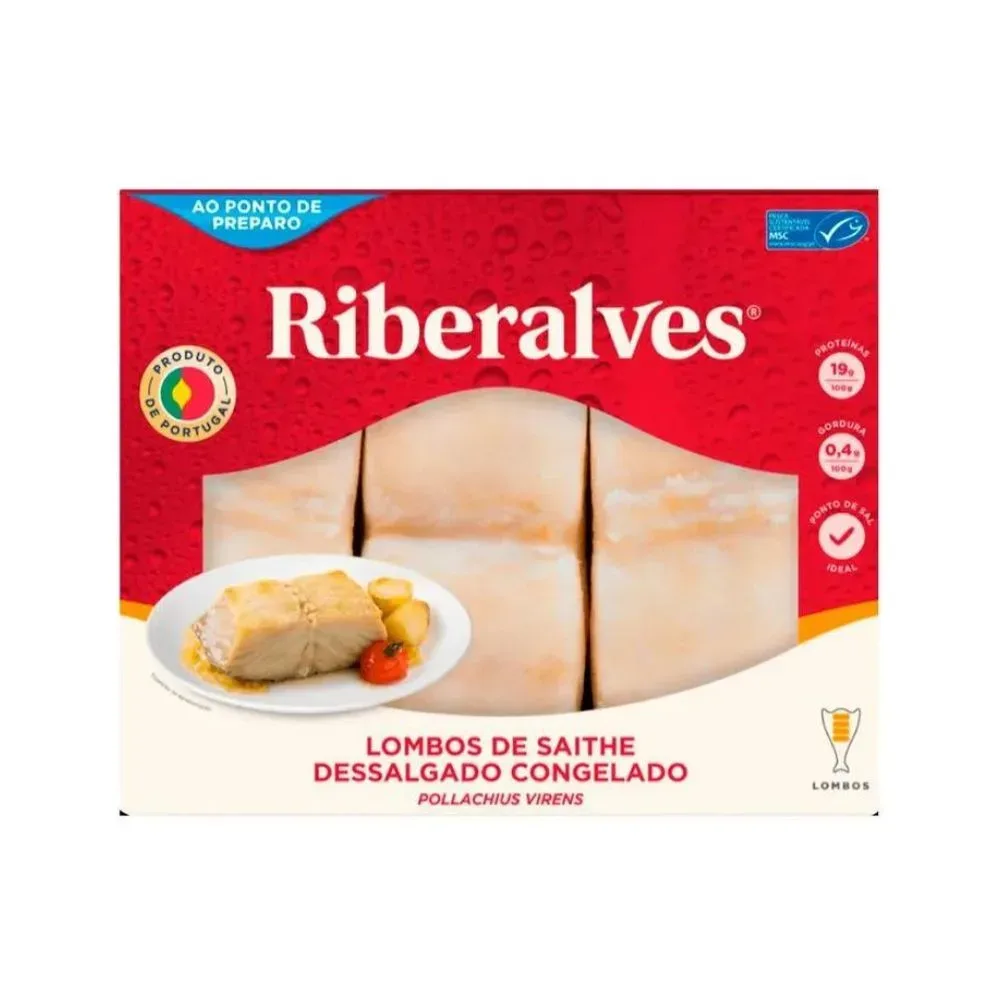 Bacalhau Saithe Lombo Portugal Riberalves 800G