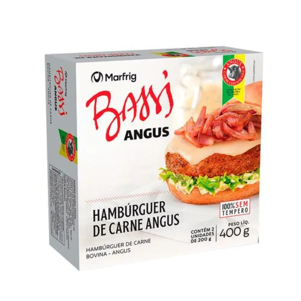 Hamburguer Bassi Angus 400G 1 Hamburguer Bassi Angus 400G