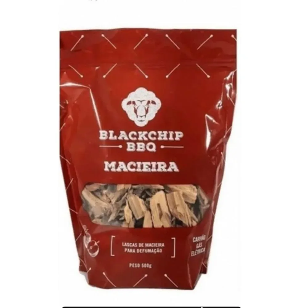 Wood Chips Lascas de Macieira Para Defumação BlackChip BBQ 500gr 1 Wood Chips Lascas de Macieira Para Defumação BlackChip BBQ 500gr